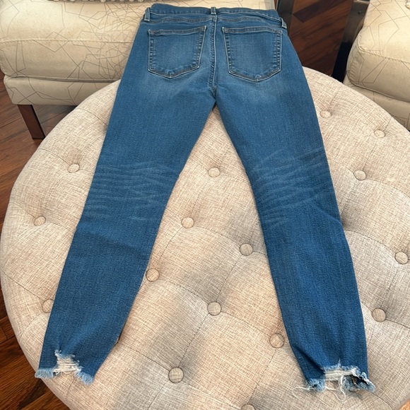 Loft skinny jeans. Distressed bottoms - Picture 4 of 4